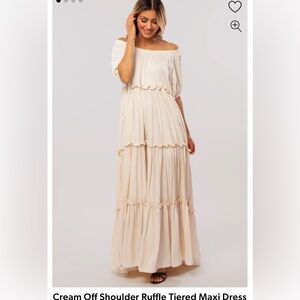 Flowy cream maxi dress. Size L